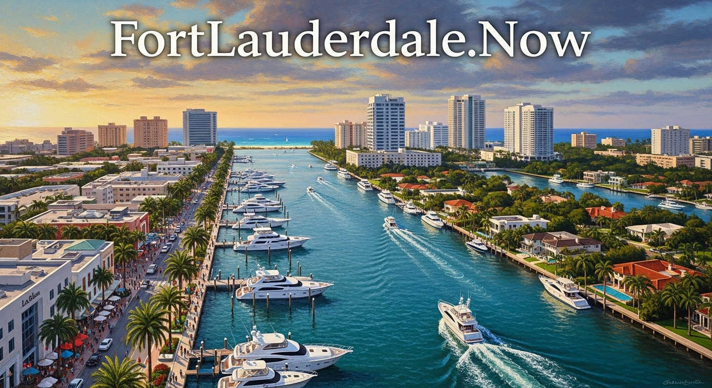 Fort Lauderdale Beach at sunset in Fort Lauderdale, Florida